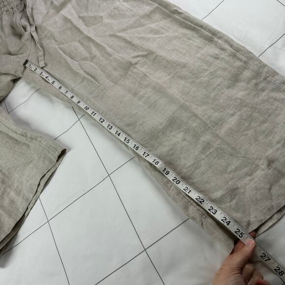 J. Crew Pants Womens Medium Flax Beige Seaside Wide Leg Linen Coastal Relaxed - Picture 10 of 12